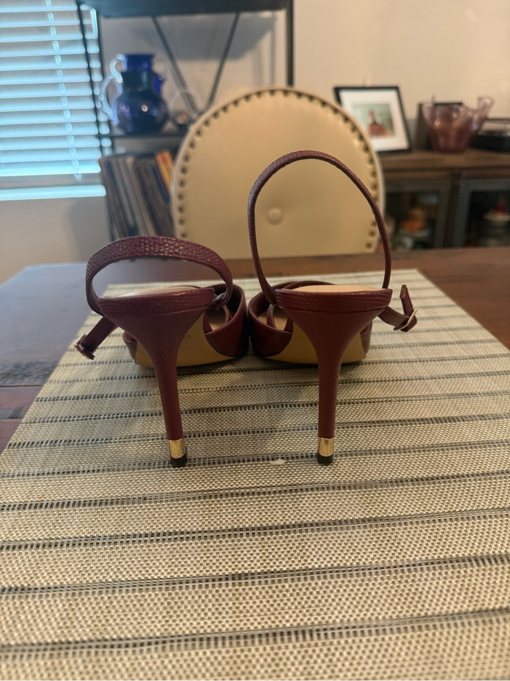 Aldo Pointed Slingback Heels in Wine Burgundy - Picture 3 of 5